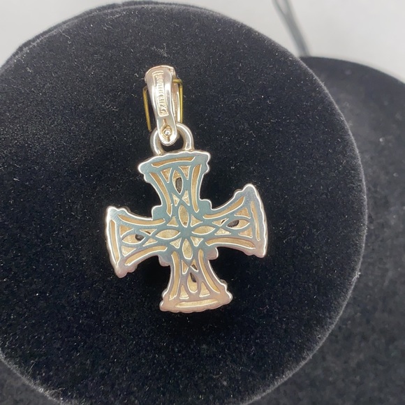 Judith Ripka Pearl and Sapphire Maltese cross Enhancer.925 - Picture 3 of 5